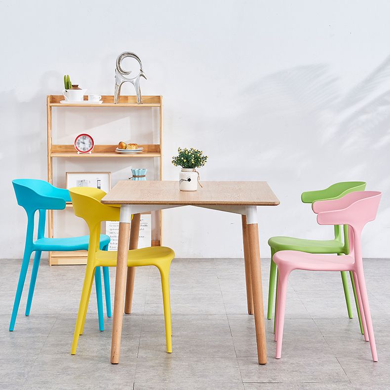 Modern Plastic Open Back Dining Side Chair 30"H Dining Chair for Restaurant Bedroom Clearhalo ' kitchen&dining_furn' 'Dining Chairs' 'Dining Tables & Seating' 'dining_chair' 'furn' 'furn_dining_chair' 'Furniture' 'furniture_dining_chair' 'Kitchen & Dining Furniture' 'kitchen' 1200x1200_1b6b4c89-e79a-49d5-9dfa-41d990ad06fe