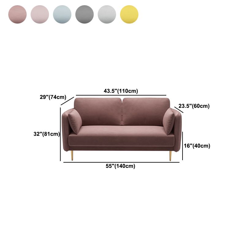 Square Arm Contemporary Settee Sofa Standard Velvet Settee Couch Clearhalo 'furn' 'furn_sofas' 'Furniture' 'Living Room Furniture' 'Sofa' 'sofas' 1200x1200_1b6c70dc-b0b4-4884-9875-26e0f0d8e25e