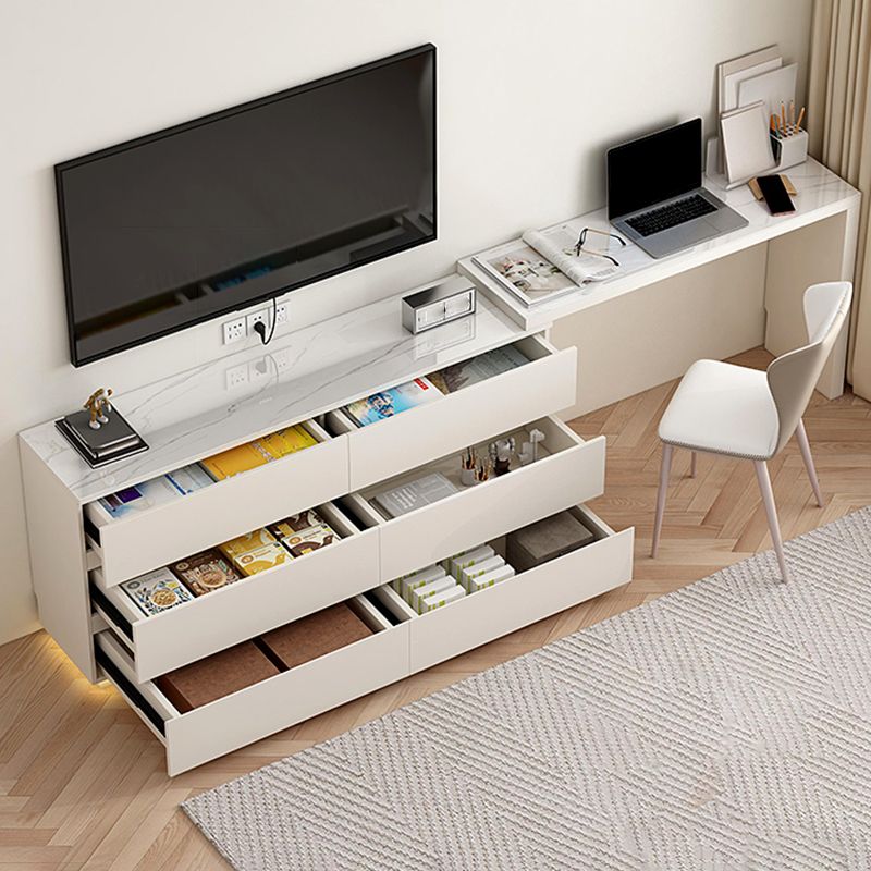 Moderne stijl stenen taak bureau rechthoekige vorm kantoor bureau met 6-laden