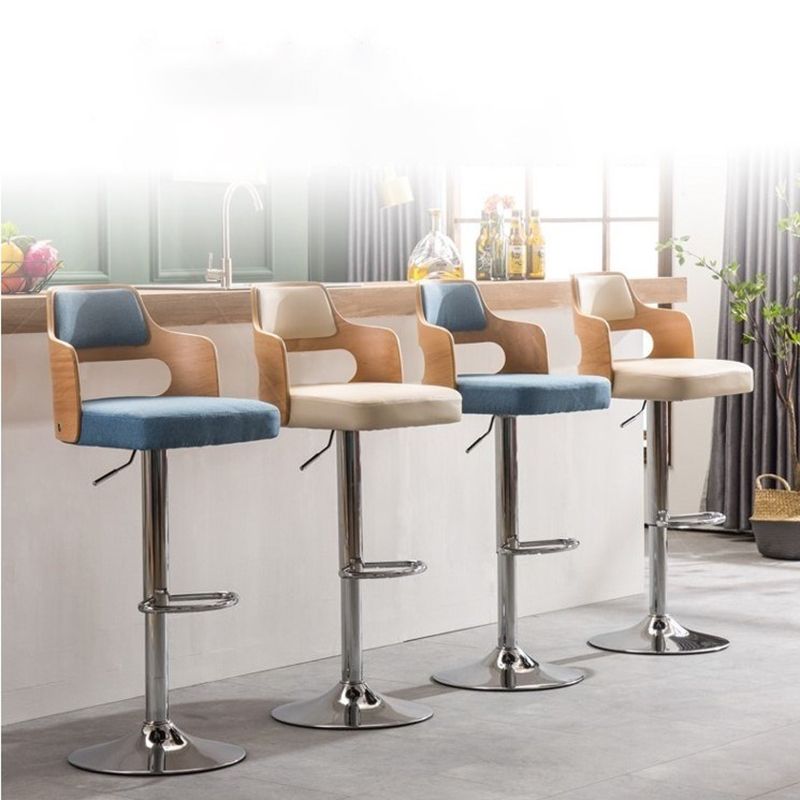 Nordic Style Leather Upholstered Barstool Adjustable Height Swivel single Bar Stool Clearhalo 'Bar Furniture' 'Bar Stools' 'bar_stools' 'furn' 'furn_bar_stools' 'Furniture' 'furniture_bar_stools' 'Kitchen & Dining Furniture' 1200x1200_1b6ca102-8d9c-4c73-abb6-cee04c92f1e2