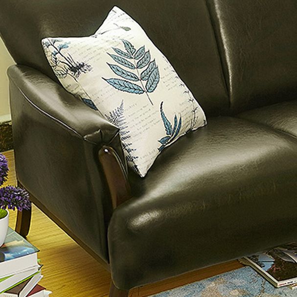 Flared Arm Standar -Sofa mit engstem Rücken Liebessitz Faux Ledersofa