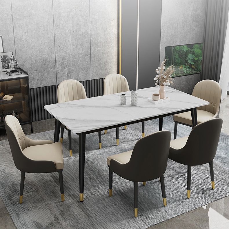Modern Sintered Stone Dining Room Set Standard Height with Rectangle Top Dining Set Clearhalo 'Dining Room Sets' 'Dining Tables & Seating' 'dining_room_set' 'furn' 'furn_dining_room_set' 'Furniture' 'furniture_dining_room_set' 'Kitchen & Dining Furniture' 'kitchen&dining_furn' 'kitchen' 1200x1200_1b6e43d3-2c12-4ee9-bef1-290c62e1b2f9