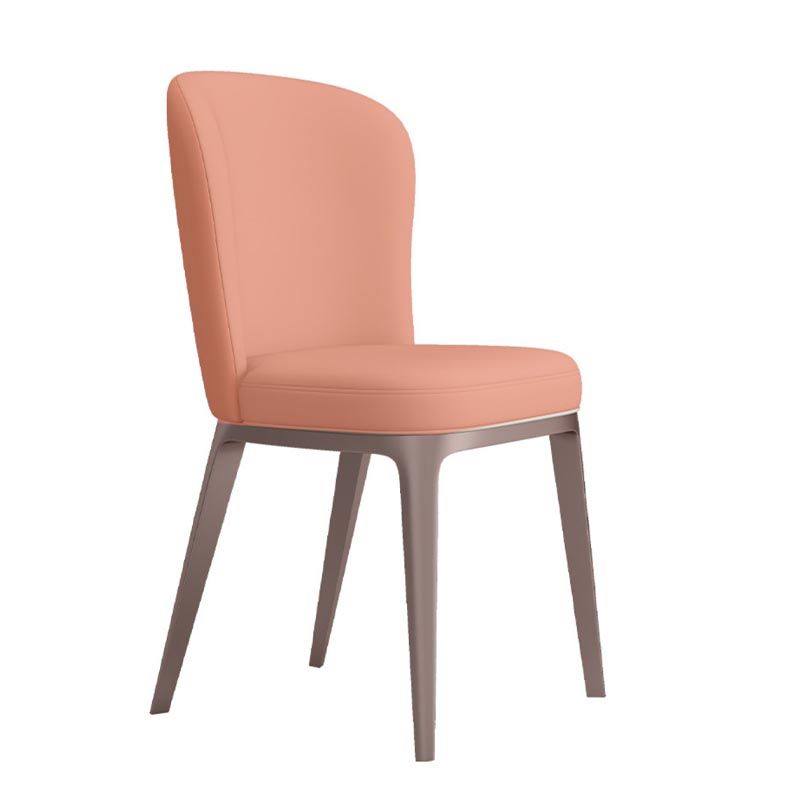 Chaise de salle à manger contemporaine en métal, meubles Parsons en finition mate pour la maison