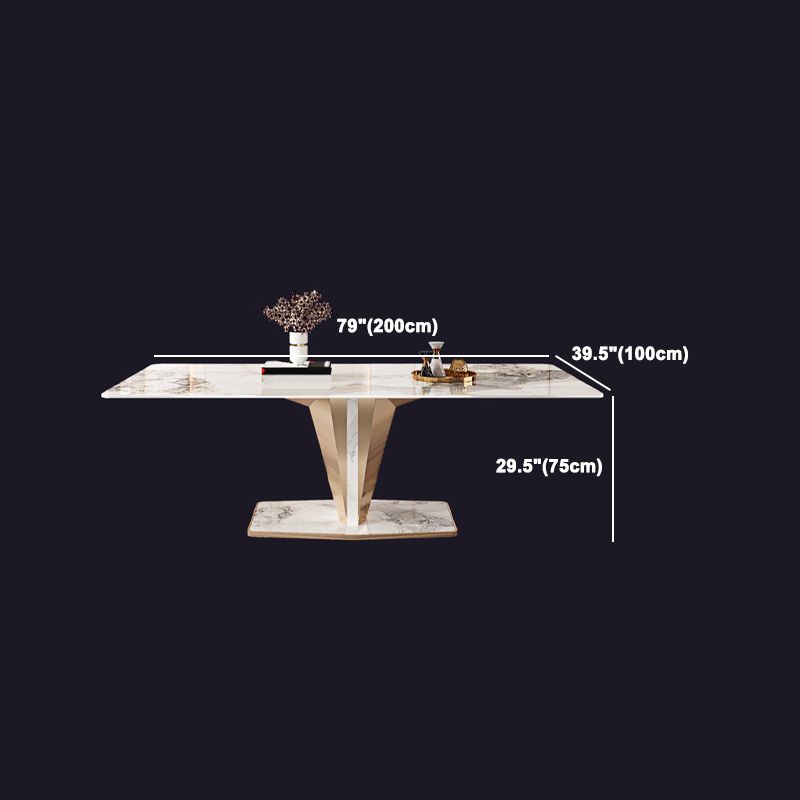 Luxurious 1/2/3/4/5/6/7 Pieces Rectangle Dining Set Sintered Stone Top Dinette Table Set Clearhalo 'Dining Room Sets' 'Dining Tables & Seating' 'dining_room_set' 'furn' 'furn_dining_room_set' 'Furniture' 'Kitchen & Dining Furniture' 1200x1200_1b6f45a3-8429-46ad-bb10-3c092bcd098f