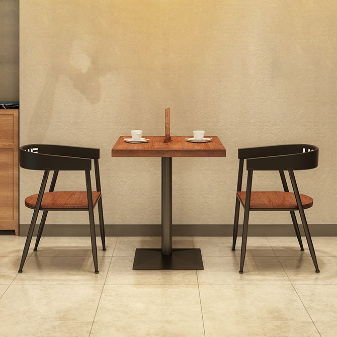 Solid Wood Industrial Dining Table Brown Square Table with Metal Base for Dinning Room Clearhalo ' dining_table' 'Dining Tables & Seating' 'Dining Tables' 'furn' 'furn_dining_table' 'Furniture' 'furniture_dining_table' 'Kitchen & Dining Furniture' 'kitchen&dining_furn' 'kitchen' 'kitchen_dining_table' 1200x1200_1b6fa28e-c1a9-452c-be3c-eacb45df9173