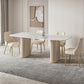 Stone Top Modern Dining Set 1/4/5/7 Pieces Dining Table Set with White Chairs