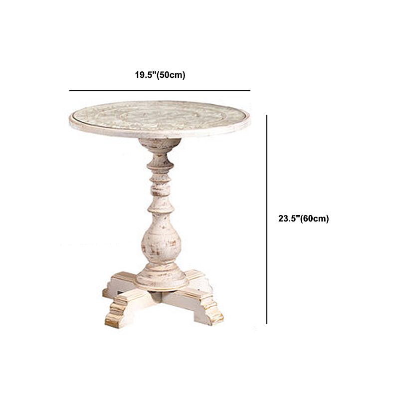 フランスのカントリー台座端テーブルソリッドウッドアンティークブラウン/ホワイトサイドテーブル