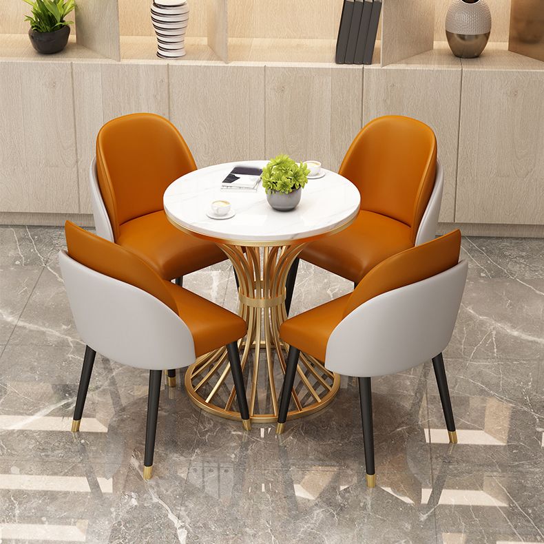 Set di tavoli da pranzo rotondo per casa 1/2/4/4/5 pezzi Dinette di finitura lucidata moderna