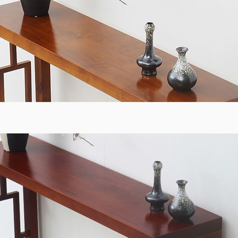Tavolo da console in legno massiccio Tavolo di accento rettangolo per Hall, alto 29,53 pollici