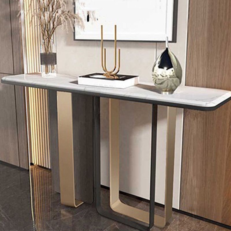 Tabella di accento glam largo 13 "Tabella dell'accento della console rettangolo di pietra