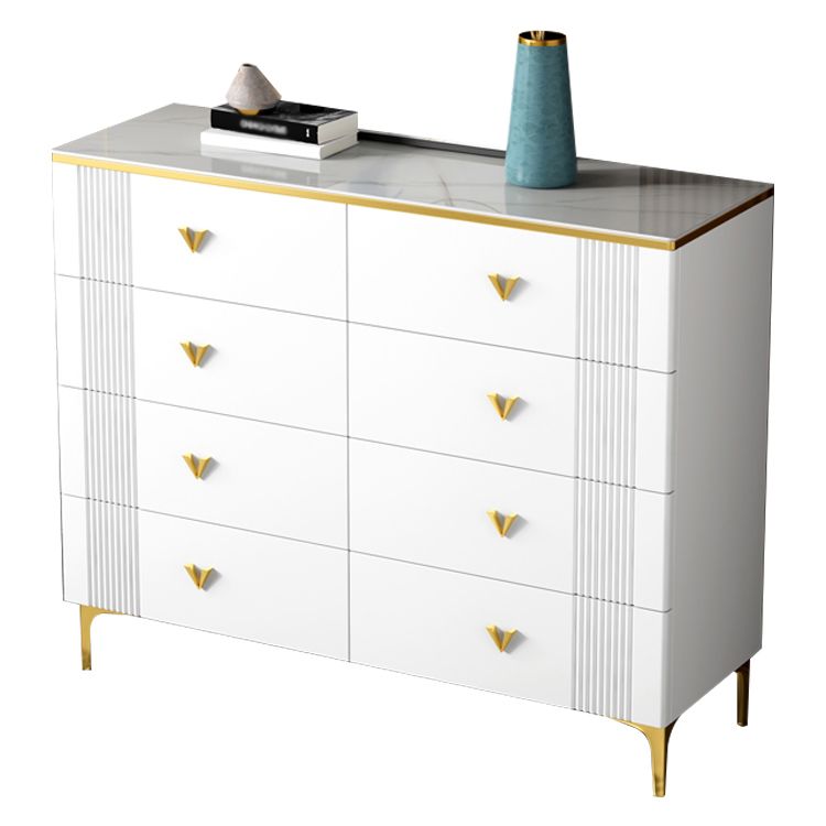 Modern Style Stone Buffet Sideboard White 15.7"D Dining Room Buffet Server with Drawer Clearhalo 'buffet_sideboard' 'Buffets & Sideboards' 'Furniture' 'furniture_buffet_sideboard' 'Kitchen & Dining Furniture' 1200x1200_1b76852a-f5c1-4a03-b7ee-347eea0e678f