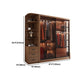 Mirrored Finish Cabinet with Glass Door Modern Brown Wardrobe for Home Clearhalo 'Armoires & Wardrobes' 'armoires_wardrobes' 'Bedroom Furniture' 'furn' 'furn_armoires_wardrobes' 'Furniture' 1200x1200_1b76aeae-d38e-47bf-9d3b-1253c0bdcc28