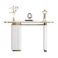 Console ovale in pietra Tavola 33,46 "Accento bianco alto per Hall