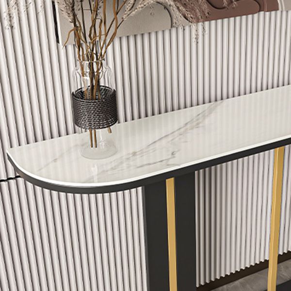 Tavolo da divano di divano a mezza luna ardesia contemporaneo resistente al graffio tavolo da console resistente ai graffi