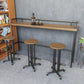 Industriële metalen pub/bartafel met houten tafelblad