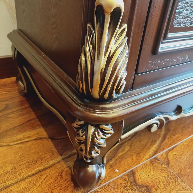 Casse di stoccaggio in legno in stile tradizionale con cassetti per la camera da letto