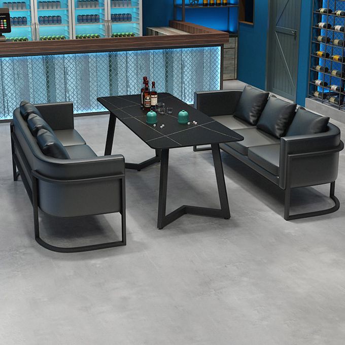 Industrial Style Sintered Stone Dinner Room Kitchen Table Black Metal Base Table for Dinning Room Clearhalo ' dining_table' 'Dining Tables & Seating' 'Dining Tables' 'furn' 'furn_dining_table' 'Furniture' 'furniture_dining_table' 'Kitchen & Dining Furniture' 'kitchen&dining_furn' 'kitchen' 'kitchen_dining_table' 1200x1200_1b794c6d-5632-4b65-96e4-f8860d934789