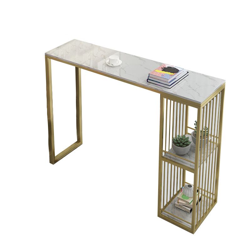 Glam 41,3"H Bartisch, weiße Kunstmarmorplatte, Kneipentisch für das Esszimmer