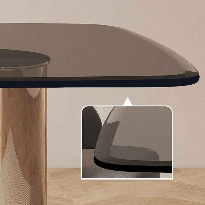 Rectangular Dining Table Clear Glass Tabletop with Chrome Base Clearhalo 'Dining Tables & Seating' 'Dining Tables' 'dining_table' 'furn' 'furn_dining_table' 'Furniture' 'Kitchen & Dining Furniture' 1200x1200_1b7a1894-d478-4199-9417-d2bd90c36603