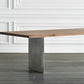 Rectangle Wood Color Dining Table Pine Solid Wood Table Luxury with Double Pedestal Clearhalo ' dining_table' 'Dining Tables & Seating' 'Dining Tables' 'furn' 'furn_dining_table' 'Furniture' 'furniture_dining_table' 'Kitchen & Dining Furniture' 'kitchen&dining_furn' 'kitchen' 'kitchen_dining_table' 1200x1200_1b7cde47-59b6-4b0f-8d2e-e88baa99a92a