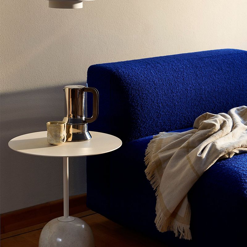 Tavolo laterale modernistico soggiorno rotondo tavolo da diapositiva in marmo piedistallo