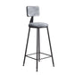 Modern Armless Backrest Counter Stool Iron Balcony Bar Stool with Cushion and Pedal