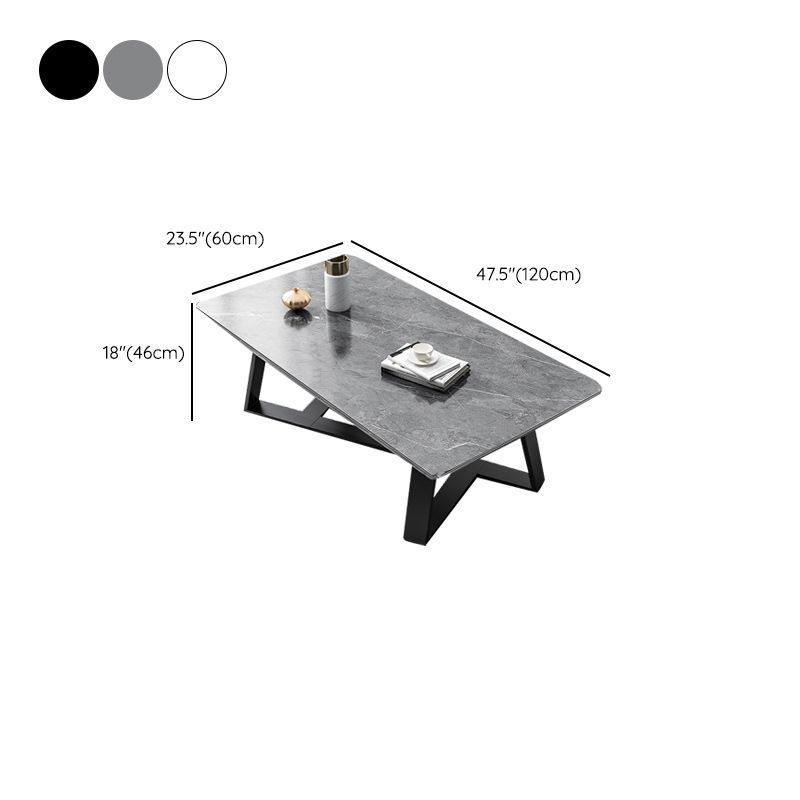 Stone Contemporary Coffee Table Standard Single Cocktail Table