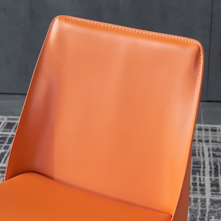 Modern Leather Dining Armless Chair Metal Dining Room Chairs for Home Use Clearhalo ' kitchen&dining_furn' 'Dining Chairs' 'Dining Tables & Seating' 'dining_chair' 'furn' 'furn_dining_chair' 'Furniture' 'furniture_dining_chair' 'Kitchen & Dining Furniture' 'kitchen' 1200x1200_1b806692-e9cd-4267-88f3-6c762d2a6d53