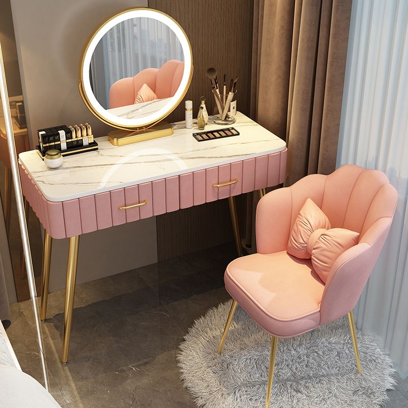 Scrivania per il trucco a specchio illuminato in piedi set di vanità per trucco con cassetto