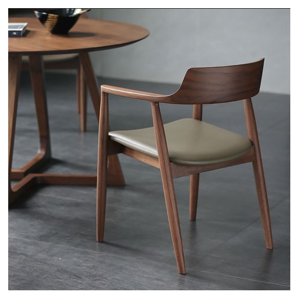 Nordic Style Arm Chair Wood Open Back Dining Side Chair with Upholstered Clearhalo 'Dining Chairs' 'Dining Tables & Seating' 'dining_chair' 'furn' 'furn_dining_chair' 'Furniture' 'furniture_dining_chair' 'Kitchen & Dining Furniture' 1200x1200_1b843793-d73f-4aa9-a18a-9c4188c97ced