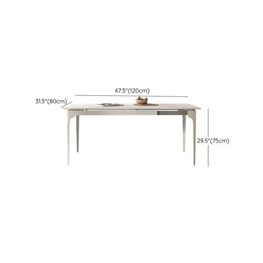 Stile moderno 1/2/5/7/9 pezzi sala da pranzo tavolo da tavolo rettangolo mobili in pietra in bianco