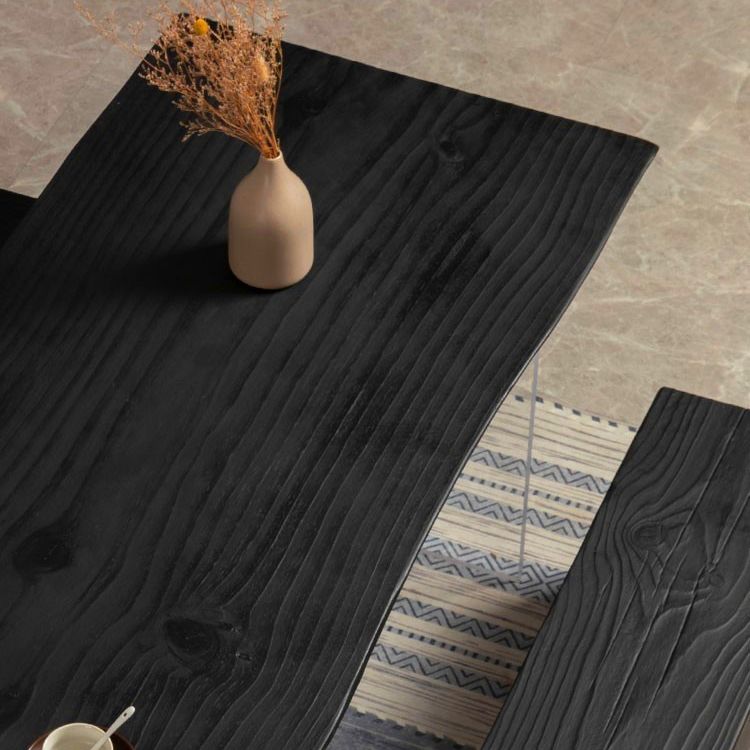 Modern Black Pine Wood Counter Table Specialty Dining Table for Kitchen