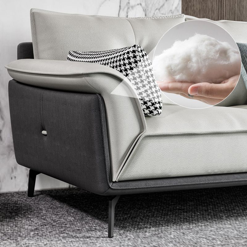 Black 4-seat Flared Arm Sectional Pillow Back Stain-resistant Sectional Clearhalo 'furn' 'furn_sectionals' 'Furniture' 'Living Room Furniture' 'Sectionals' 1200x1200_1b854122-7f43-45c6-9250-b44c250b95fa