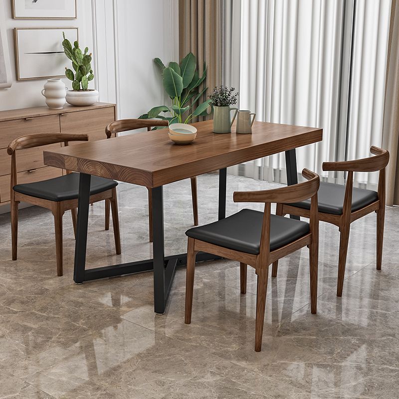 Industrial Rectangle Dinette Set 1/2/4/5 Pieces Natural Wood Table Set Clearhalo 'Dining Room Sets' 'Dining Tables & Seating' 'dining_room_set' 'furn' 'furn_dining_room_set' 'Furniture' 'Kitchen & Dining Furniture' 1200x1200_1b858f3c-b7d3-4e71-8f99-06d147f61dbb