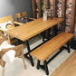 Rectangle Wood Color Dining Table Solid Wood Table Industrial with Trestle Base Clearhalo ' dining_table' 'Dining Tables & Seating' 'Dining Tables' 'furn' 'furn_dining_table' 'Furniture' 'furniture_dining_table' 'Kitchen & Dining Furniture' 'kitchen&dining_furn' 'kitchen' 'kitchen_dining_table' 1200x1200_1b86da2d-d11a-4e3f-9935-9f5bdb298316
