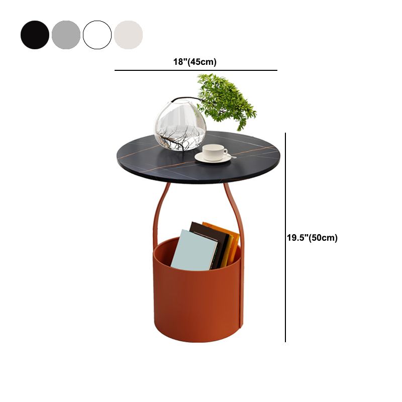 19.6" Tall Modern Round Slate Top Side Table Iron Pedestal End Table Clearhalo 'Coffee & Accent Tables' 'End & Side Tables' 'end_side_tables' 'furn' 'furn_end_side_tables' 'Furniture' 'Living Room Furniture' 1200x1200_1b87793a-0b44-4887-9433-b7d612b94e5a