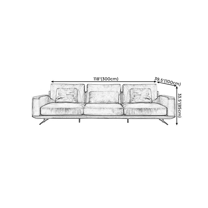 Square Arm Sofa and Chaise Genuine Leather Dark Brown Sectional for Living Room Clearhalo 'Furniture' 'kitchen' 'kitchen_sectionals' 'Living Room Furniture' 'Sectionals' 1200x1200_1b889035-bf81-48a7-90ed-7078270ab464