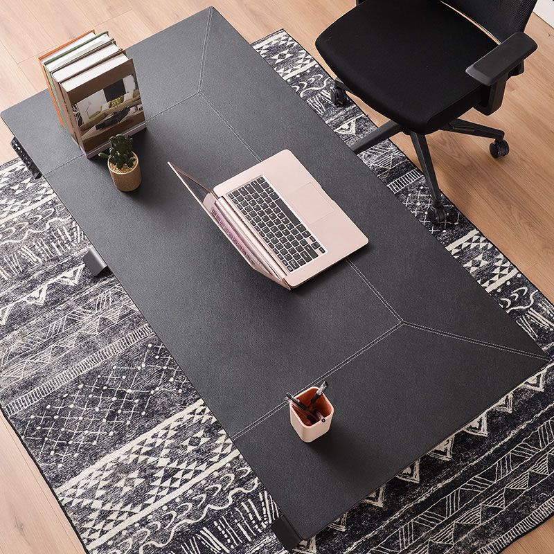 Escritorio de escritura plegable de forma rectangular con patas de metal en blanco/negro