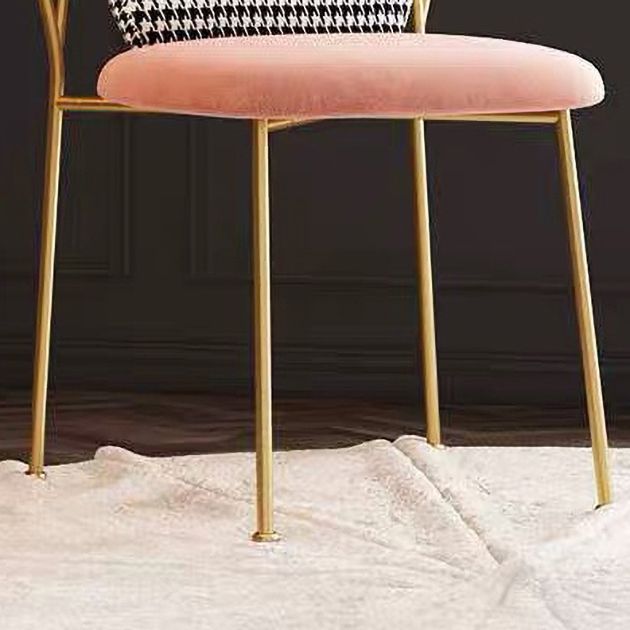 Glam Bedroom Solid Back Side Chair Velvet Matte Finish Dining Chair with Gold Leg Clearhalo ' kitchen&dining_furn' 'Dining Chairs' 'Dining Tables & Seating' 'dining_chair' 'furn' 'furn_dining_chair' 'Furniture' 'furniture_dining_chair' 'Kitchen & Dining Furniture' 'kitchen' 1200x1200_1b89e6b6-b3cd-4c9d-b9e5-4170314bddd0