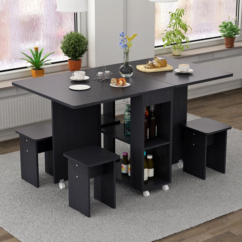 Mid-Century Modern Dining Table Rectangle Drop-Leaf Dining Table for Home Use Clearhalo ' dining_table' 'Dining Tables & Seating' 'Dining Tables' 'furn' 'furn_dining_table' 'Furniture' 'furniture_dining_table' 'Kitchen & Dining Furniture' 'kitchen&dining_furn' 'kitchen' 'kitchen_dining_table' 1200x1200_1b8c39fd-3e57-445f-aa51-86cde9e0c44c