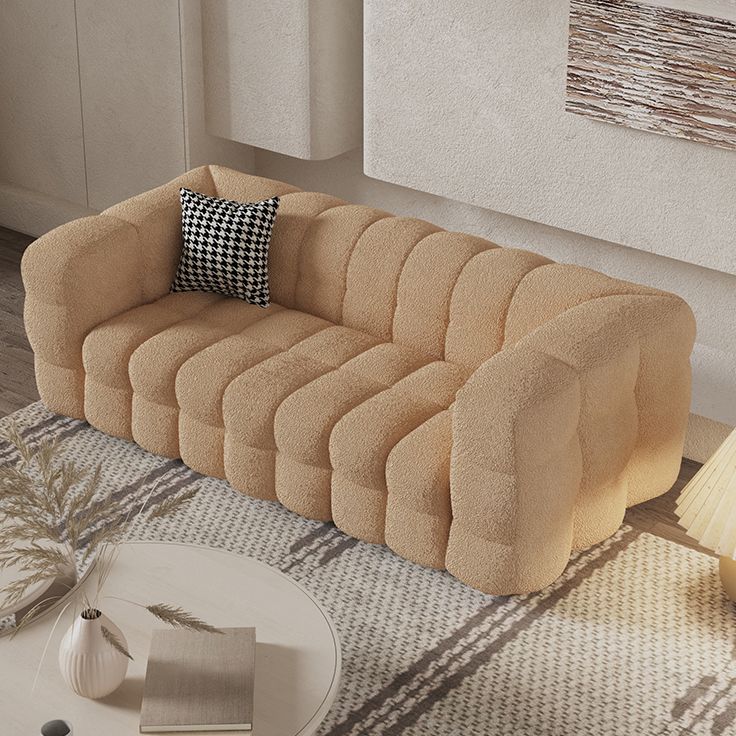 Skandinavisches Sofa Beige Wohnzimmertuxedo Arm Standard Tufted Sofe
