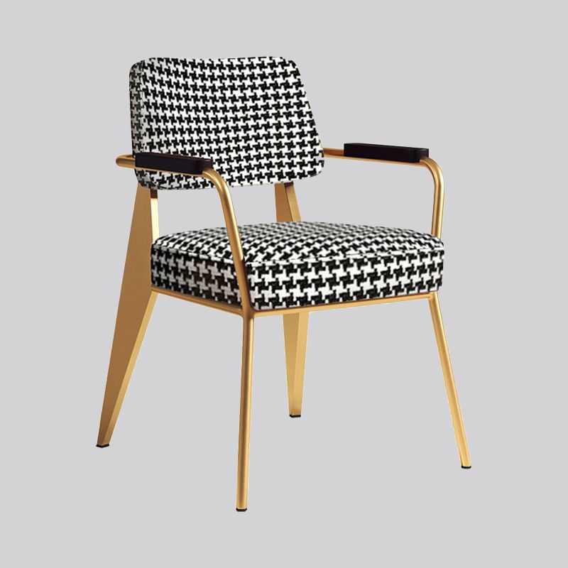 Indoor Scandinavian Armchair Open Back Metal Upholstered Dining Room Chair Clearhalo ' kitchen&dining_furn' 'Dining Chairs' 'Dining Tables & Seating' 'dining_chair' 'furn' 'furn_dining_chair' 'Furniture' 'furniture_dining_chair' 'Kitchen & Dining Furniture' 'kitchen' 1200x1200_1b8cf220-c95f-4b13-9452-5631177c586e