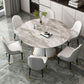 Contemporary Round Dining Table Sintered Stone Table with White Pedestal Base,53.1"L x 53.1"W x 30"H Clearhalo ' dining_table' 'Dining Tables & Seating' 'Dining Tables' 'furn' 'furn_dining_table' 'Furniture' 'furniture_dining_table' 'Kitchen & Dining Furniture' 'kitchen&dining_furn' 'kitchen' 'kitchen_dining_table' 1200x1200_1b8fe35b-28fa-44b8-9d85-40b6e59774a6