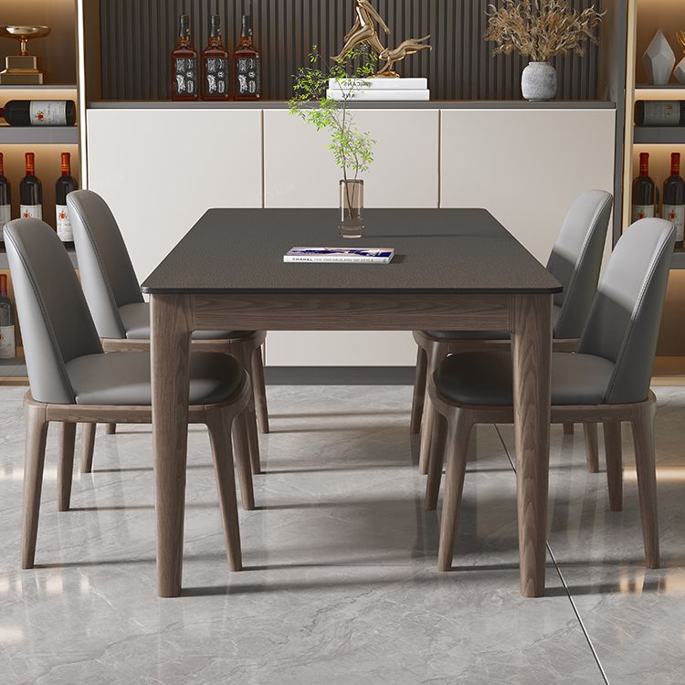 Modern Stone Rectangle Dining Table Wood Legs for Dining Room Clearhalo 'Dining Tables & Seating' 'Dining Tables' 'dining_table' 'furn' 'furn_dining_table' 'Furniture' 'Kitchen & Dining Furniture' 1200x1200_1b90a303-f901-4d34-bd32-72b0b8774c47
