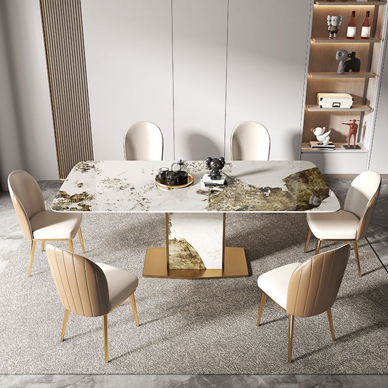 Nordique 1/2/4/5/7/9 Pièces meubles Rectangle Table à manger en pierre