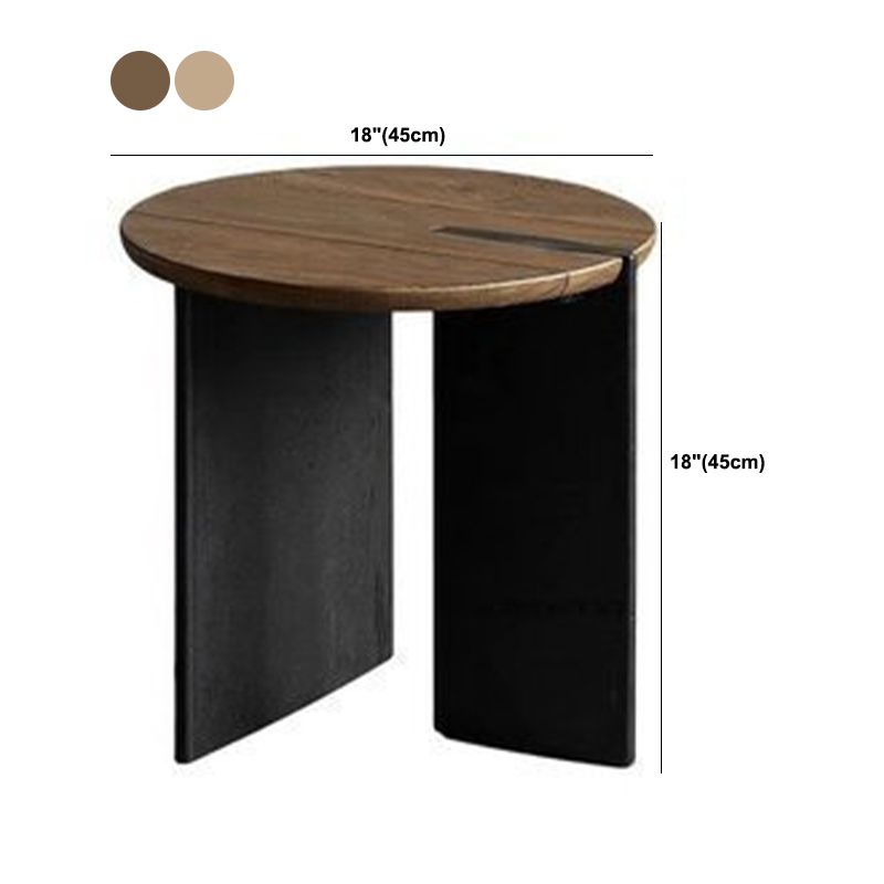 Skandinavische runde Massivholz -Couchtisch mit 2 Beinkaffee in der Brone