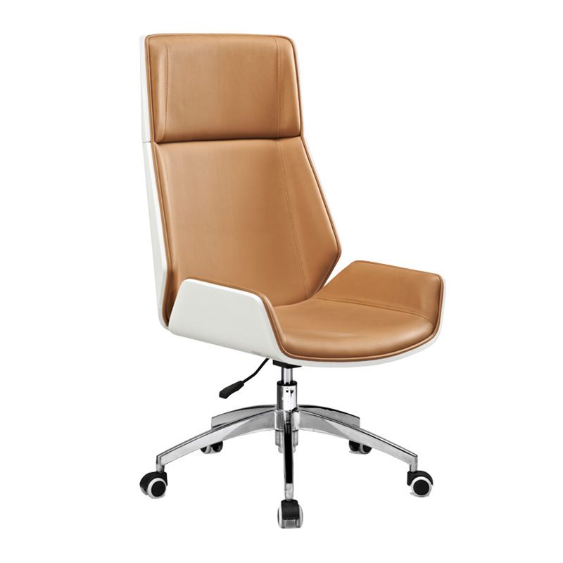 High Back Executive Chair Contemporary Armless Chair with Wheels Clearhalo 'furn' 'furn_office_chair' 'Furniture' 'Office Chairs' 'Office Furniture' 'office_chair' 1200x1200_1b96f966-8ac8-4eec-90bc-b9cee7a3a1bc