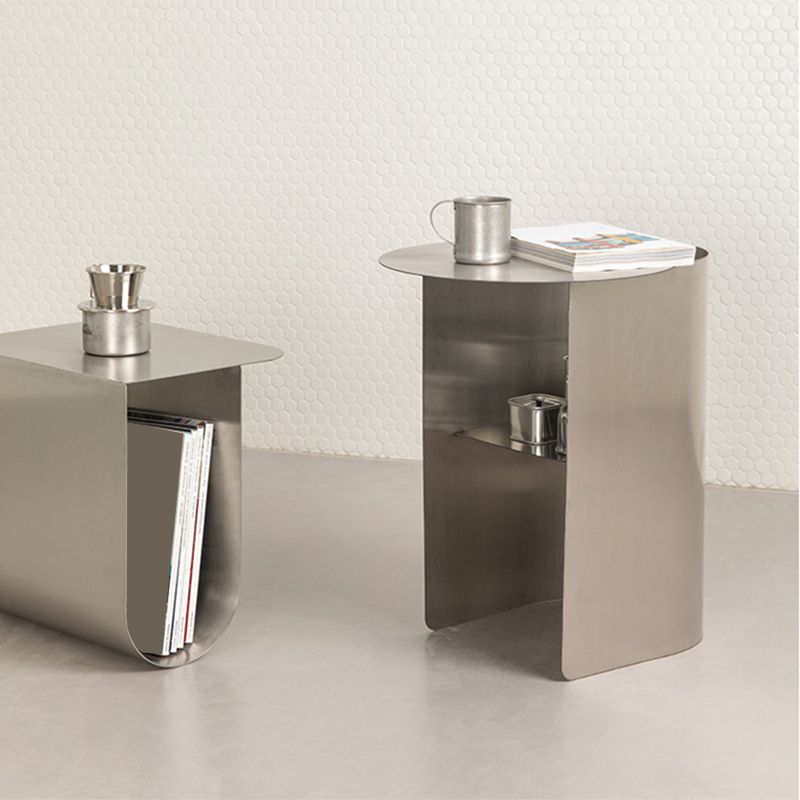 Contemporary Sofa Side Accent Table Metal with Storage Living Room Abstract Clearhalo 'Coffee & Accent Tables' 'End & Side Tables' 'end_side_tables' 'furn' 'furn_end_side_tables' 'Furniture' 'Living Room Furniture' 1200x1200_1b978b96-bd3f-4d5a-917b-21187e20adb6