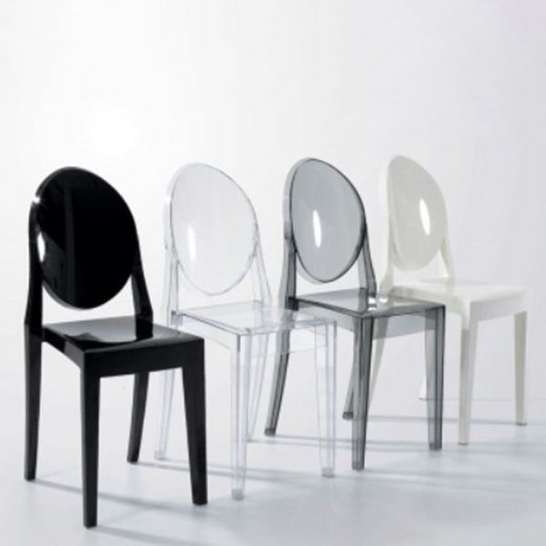 Tabouret de comptoir acrylique en acrylique acrylique contemporain en finition mate pour intérieur