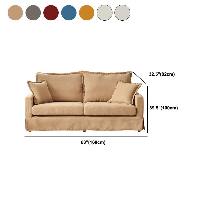 39.37 "H Hedendaagse katoenen blend vierkante arm loveseat met 2 kussens